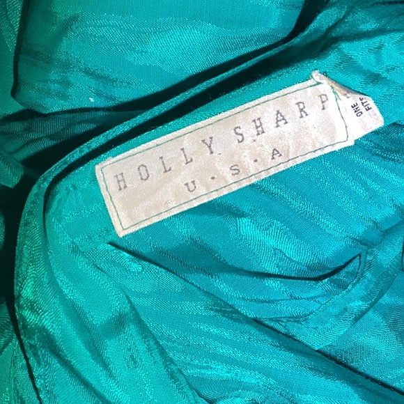 Holly Sharp vintage green open back blouse size 0/S - Picture 9 of 11